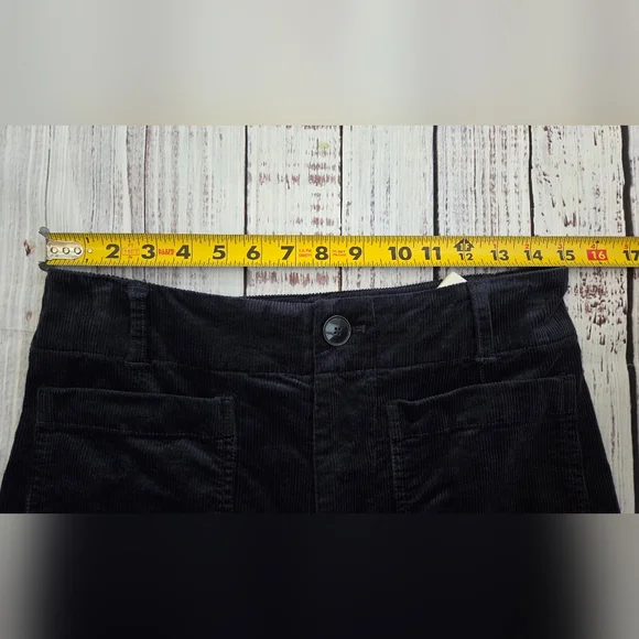 Anthropologie Maeve The Colette Corduroy Crop Wide-Leg Pants Navy Blue 28 - Picture 4 of 8